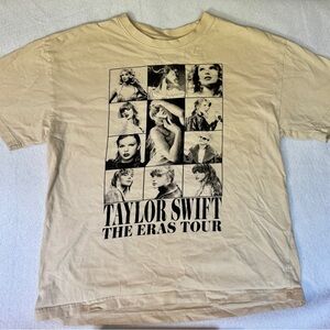 Taylor Swift T Shirt Womens M Ivory Cream The Eras Tour Concert Graphic Tee
